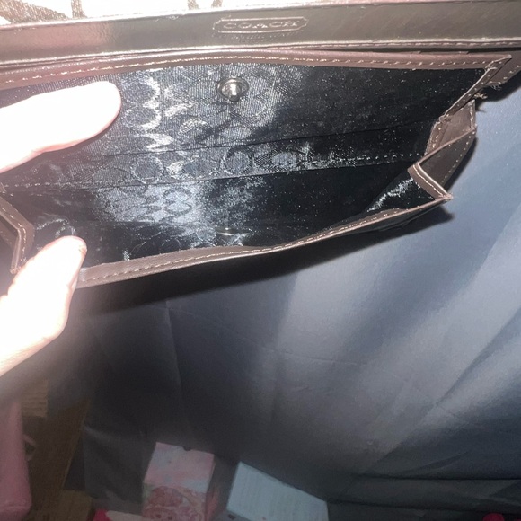 Coach Signature Brown and Tan Wallet - Picture 8 of 11